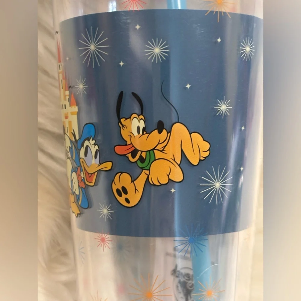 Disney Tumbler With Straw - Mickey And Friends NWT